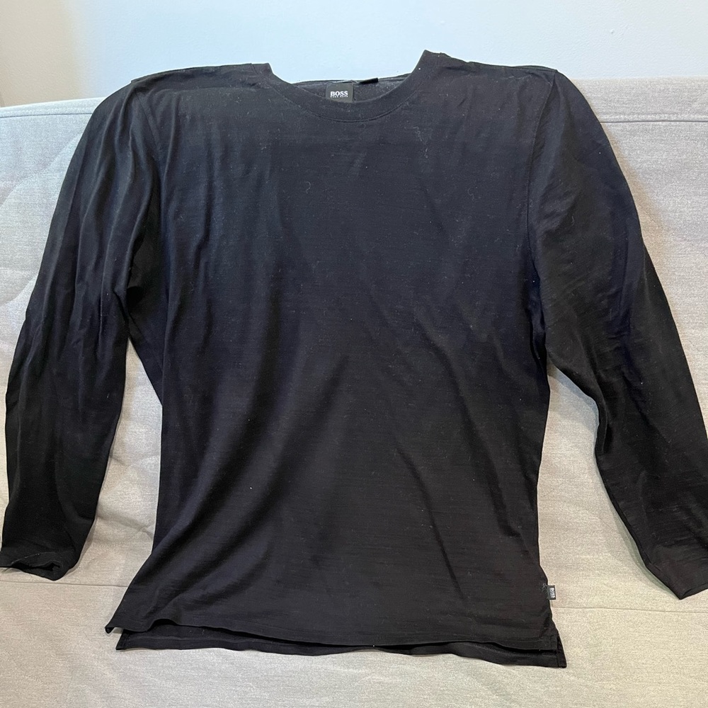 Black Hugo Boss Mercerized l/s shirt